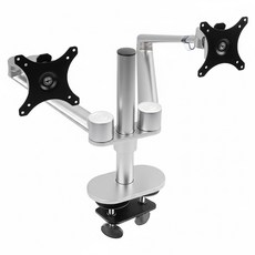 모든지 듀얼 모니터암 거치대 3단 관절 클램프 타입 받침대 OL2, 1개, 실버