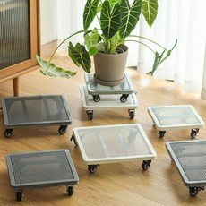 대형 화분받침 이동식 다이 받침대 바퀴 사각 철제 다이 트레이 화분대 25x25cm, O. 50x30
