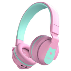 粉色兔子兒童無線藍牙耳機，柔軟舒適，可折疊便攜，內置麥克風，音量限制, 紫色, 3099