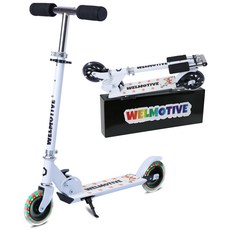 Welmotive LED 킥스케이터 킥보드 초등학생 2륜 빛나는 타이어 접이식 조립