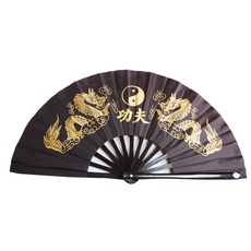 輝武 全竹骨金龍太極圖功夫扇, 1個, 1入