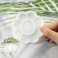 미니 소형 플라스틱 꽃 팔레트 파레트 미술 물감 접시 준비물 팔래트 빠레트 수채화 유화 그림 그리기 파레뜨 어린이 초등하교 유치원 어린이집 파렛트