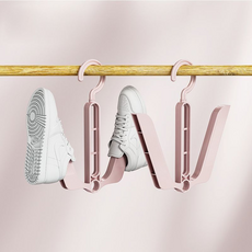 可掛式鞋子收納架, 櫻花粉【可旋轉疊掛 鞋子不變形】, 3個