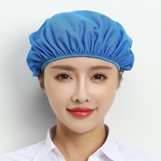 網帽 頭套 餐飲帽 網孔透氣 車間帽子 防掉網紗 工廠帽, 1個, 藍色,2衹