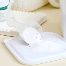 가루세제 소분 용기 2개 세탁스푼 포함 보관 함 세탁 주방용품 분리 도구 청소 소품 세제