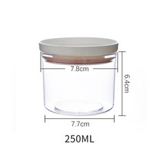 쌀 보관통 주방 위생용기 WBBOOMING 2 가지 색상 봉인 된 링 병 보관 상자 투명 용기 신선한 새 유지, 1)Pink 250ml-1pcs