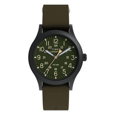 TIMEX 天美時 Expedition Scout 36.5毫米 織物錶帶腕錶(綠)