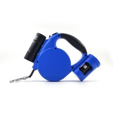 BLACK K7 멀티펑션 5M 강아지 자동리드줄 LED조명+수납박스, 1개, 푸른 색