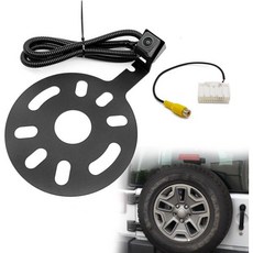 예비 타이어 백업 카메라 2007-2018 지프 랭글러 예비 타이어 마운트용 차량 후방 뷰 백업 카메라 OEM 모니터 어댑터가 포함된 방수 광각 탈착식 카메라 가이드라인