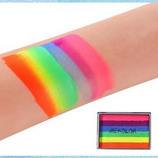 肥婆奶奶 人體彩繪 6色彩虹水彩 臉部彩繪 萬聖節 化裝舞會 Cosplay變裝派對小丑特殊化妝 身體水彩 彩繪顏料, 2.橫紋彩虹, 25g, 6