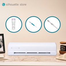 실루엣 카메오5알파+프리미엄칼날+스페츌러+픽미업 토퍼제작SET 레터링 풍선금속각인 불박기 금박명함 전사지 한글강좌, 화이트