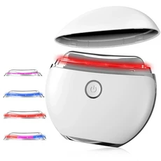 전기 괄사 목과 얼굴 리프팅 및 도입 EMS 미세전류 진동 가열 홈 뷰티, 01 white