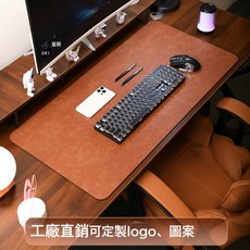 復古牛皮紋超大鼠標墊耐髒防水雙面桌墊辦公電腦墊學習墊書桌墊, 1個, 皮質;200*240mm;星空灰【送綁帶】;純色:如圖所示