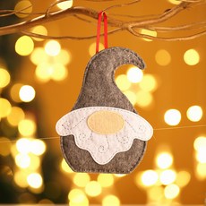 紅色耶誕樹掛飾星星新年吊鈴耶誕節裝飾品掛飾耶誕車掛情侶禮物11.9 4NKO, 帽子吊飾灰色1個14*10cm, 1個