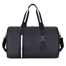 運動健身包 乾濕分離斜背包 手提旅行包, 黑色, 1個