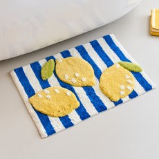 모던하우스 스트라이프 레몬 터프팅 발매트, 블루