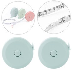 파스텔 원터치 원형줄자, 2개, 파스텔블루