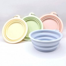 마카롱 카라비너 접이식 휴대용 애견식기 4colors, 1개, 상세페이지 참조
