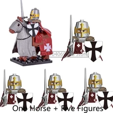 중세 병사 피규어 블록 울프 나이트 로마 황금 말 액세서리 소년 장난감 선물 N07, 01 GH0262GH0257