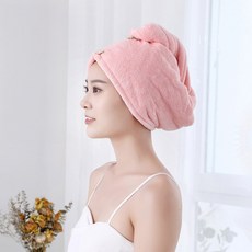 이중겹 고급 헤어 타올 도톰한 헤어 드라이 타월 극세사 머릿수건 150g 머리말리는수건, 1개, 블라썸핑크