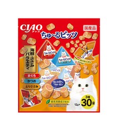 이나바 챠오 츄르비츠 30P 고양이간식, CS-206 해산물&닭가슴살 버라이어티, 12g, 30개