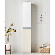 화이트 투톤 주방 거실 틈새 수납장 300 (3색) 붙박이 부엌 다용도 가구, 베이지
