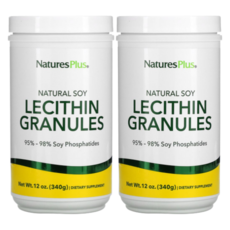 네이쳐스플러스 (NaturesPlus) 레시틴 그레니얼스 95-98% 대두 인지질 파우더 340g씩 2병, 2개