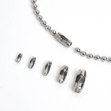 [엔비즈] 써지컬스틸 군번줄 볼체인용 땅콩 깍지 캡 연결고리 무도금실버 써지컬 악세사리 부자재 (10개)