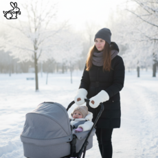 토몽 유모차 손장갑 핸드머프 일체형 장갑형 방한 보온 방수 털안감 겨울 유모차 유아차 악세사리, 1개, 장갑형 화이트