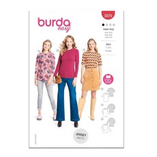 BURDA X05876BURDA Misses' 티셔츠 탑 바느질 패턴 패킷 디자인 코드 B5876 사이즈 8-22 34-48 355369