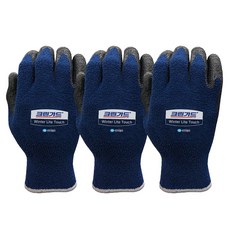 유한킴벌리 크린가드 윈터라이트터치 겨울용 다용도 NBR코팅 작업장갑, 인디블루, 3개