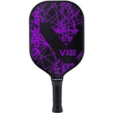 불칸 V330 피클볼 라켓 하이브리드 성능 폴리프로필렌 코어 유리섬유 표면 USAP 승인 다양한 색상, 11mm, 보라색 & 검정색