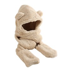 【新客限時下殺】ZOII 佐壹 小熊毛毛帽圍巾 可愛圍巾 小童圍巾 禦寒 保暖 圍巾 保暖圍巾 脖圍 披巾 賞雪必備 #