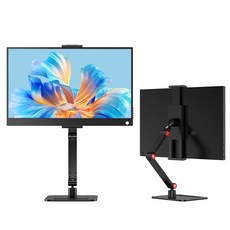 에비크 포터블모니터 거치대 탁상용 접이식 각도 높이 조절 태블릿 스탠드, 1개, 블랙