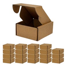 선율상사 고급 조립형 D형 선물 상자 + 포장 스티커 2종, 20개, 크라프트