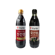 청정원 진간장골드840ml+국간장840ml, 1세트, 1.68L