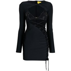 던다스 레이스업 미니 드레스