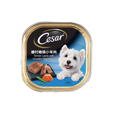 Cesar 西莎 牛肉精緻風味餐盒 寵物狗罐頭濕糧, 100g, 24個, 鄉村嫩燒小羊肉