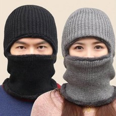 겨울철 남여 겸용 방한용품 얼굴전면 보호 두건넥워머, 네이비