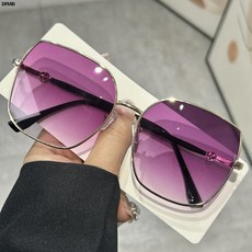 DFMEI 高級新款太陽鏡防紫外線金屬感顯瘦女高端達人圓臉大框墨鏡