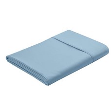 Cal-King 사이즈 플랫 침대 시트 - 호텔 품질 럭셔리 싱글 주름 방지 및 변색 방지 플랫 시트 - 여성 남성 어린이 및 청소년을 위한 매우 부드럽고 통기성이 좋은 침, 라이트 블루 솔리드