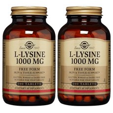 SOLGAR L-離胺酸無麩質素食補充錠 1000mg, 100顆, 2罐