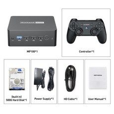 콘솔 게임기 KINHANK 슈퍼 MP100 8GB DDR5 Windows11 비디오 게임 60000 70 에뮬레이터 SSWIIGCMAMEPS3PS2아케이드용, MP100-500G-T3, AU, 1개