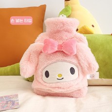 Sorpci 산리오 온수주머니 찜질 온수 손난로 겸용 휴대용 보온 주수가열 핫팩, 1개, 핑크 마이멜로디