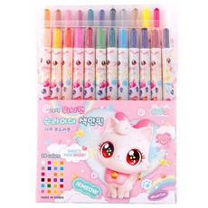 위시캣 슬라이더 색연필 랜덤발송, 24색, 1개