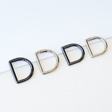 PANDAMI 오픈형 D링 가방고리 키링 부자재, 2개, 32mm 블랙