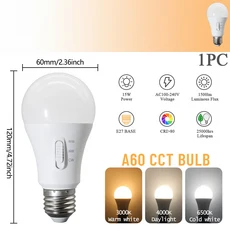 CCT E27 LED 전구 조명 DIP 스위치 3색 온도 AC100 240V 15W 상당 80W 램프 거실용, 07 1PCS, 01 AC100 240V