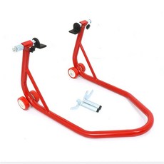 바이크 휠초크 받침 오토바이 브래킷 거치대 앞바퀴 바이크휠초크 바이크휠 타이어, 1개, R. C형 일체형 후륜 기구 레드 LU머리