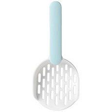 典贊創意 圓口加厚撞色貓砂鏟 時尚貓砂鏟 貓砂專用鏟 鏟屎神器, 藍灰色, 1個