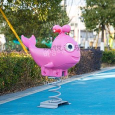 유치원 놀이터 어린이집 야외 공원 목마 그네 시소 어린이 장난감 완구 승용 균형 감각 교육, 새로운 QQ 고래 쉐이크 음악